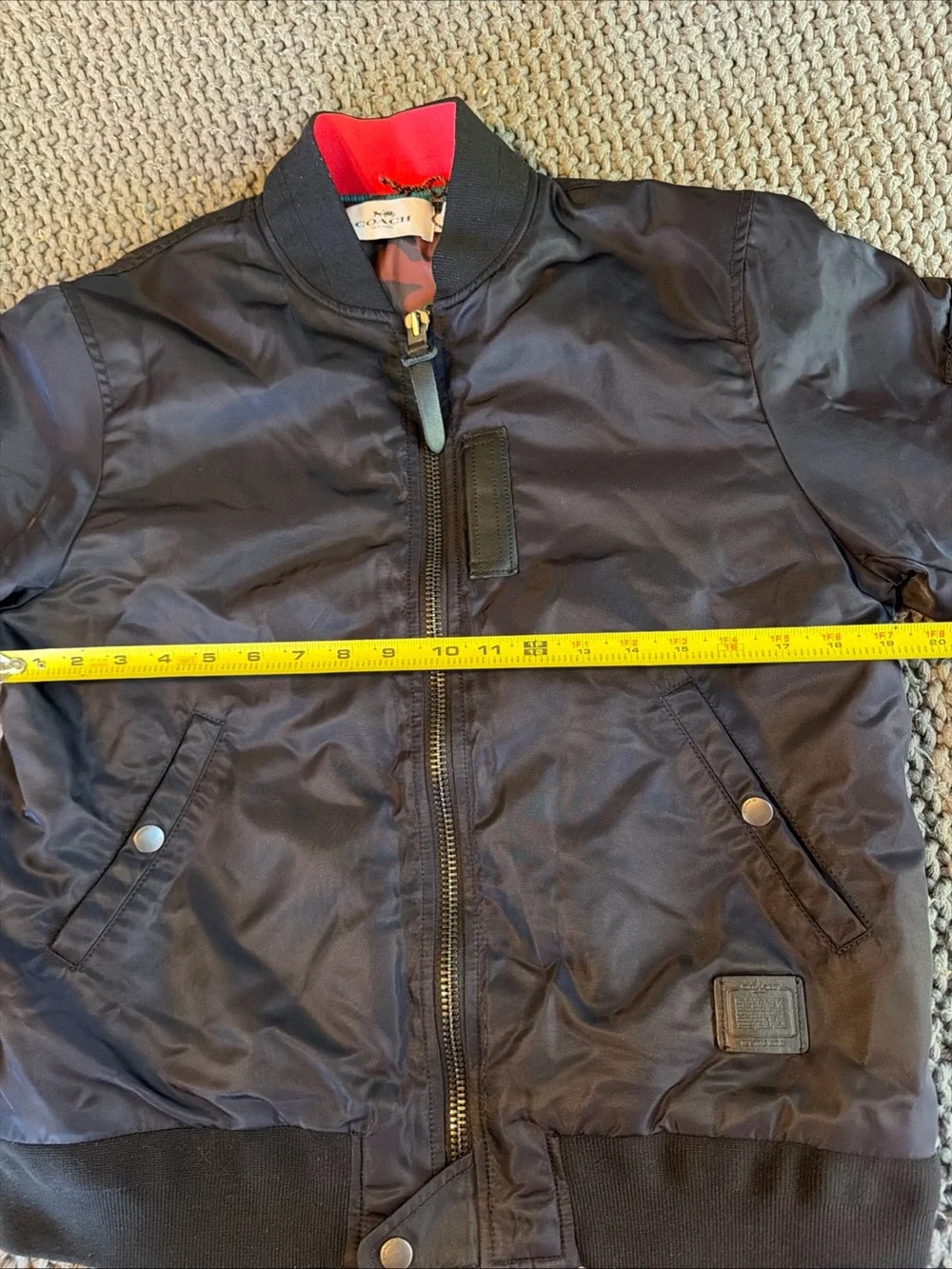 Coach Black Bomber Jacket Men Size M